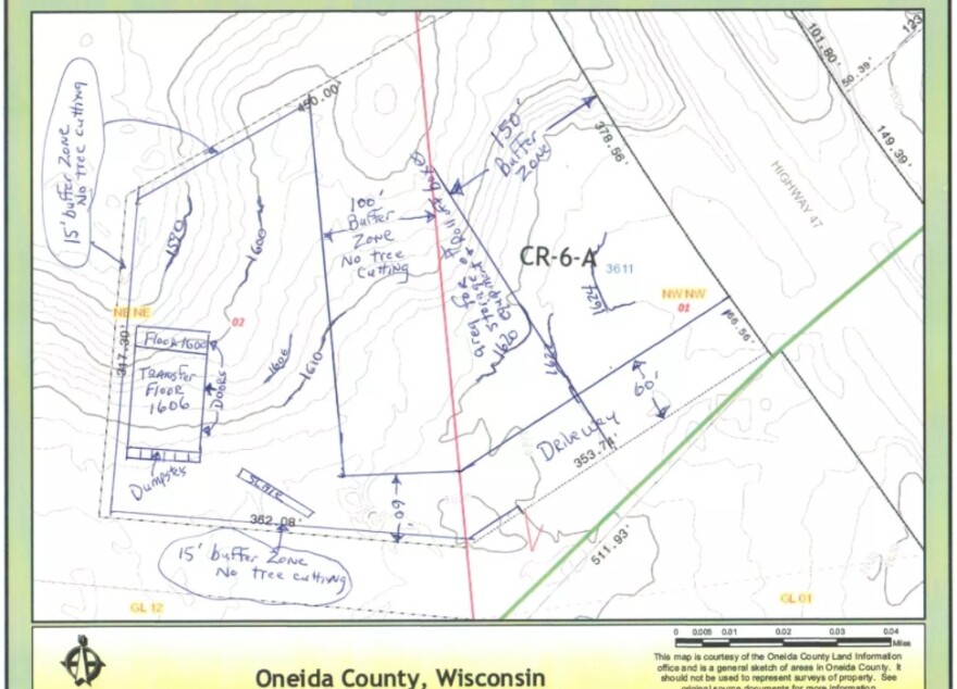 A sketch of the location of the proposed waste transfer facility.