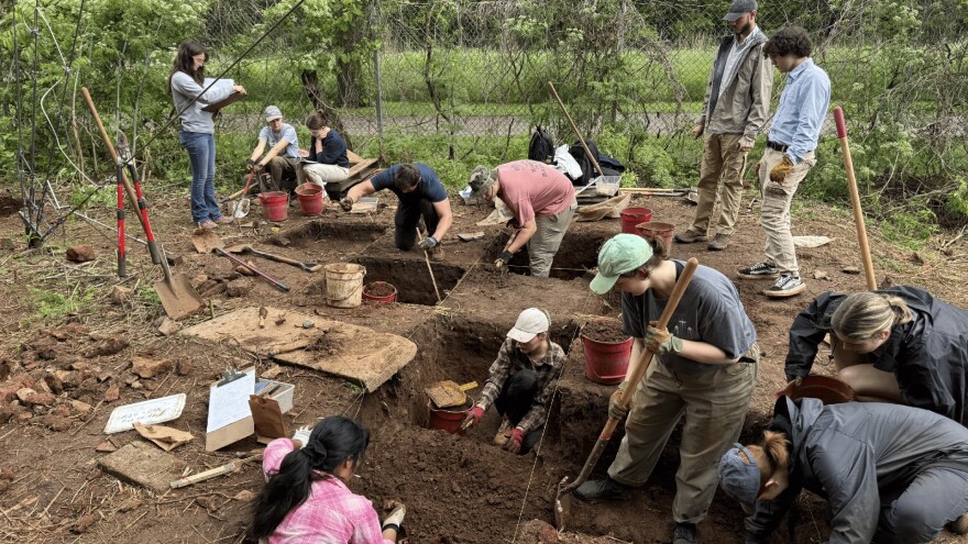 Archaeology students at Missouri State University at a field school in May, 2025.