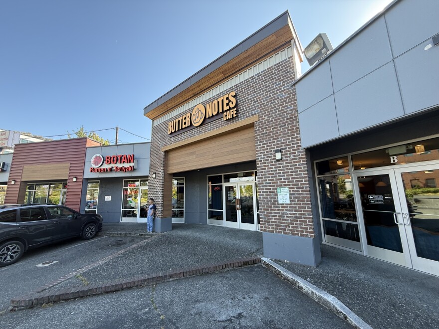 Butter Notes Cafe is situated in a strip mall in northeast Everett, Washington.
