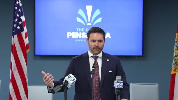 Pensacola Mayor D.C. Reeves talks about his proposed city-wide juvenile curfew during his weekly news conference on Wednesday.