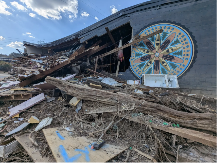 Many businesses in Asheville’s River Arts District sustained catastrophic damage during flooding from Tropical Storm Helene.