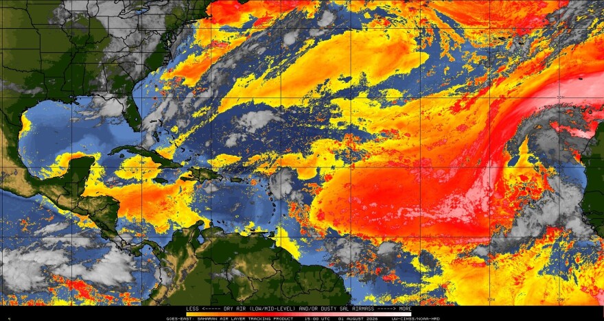 Map showing SAL across the Atlantic basin.