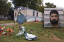 A memorial for 8-year-old Leland Arnett pictured in front of the trailer where the family lived on Hickory Street in DeSoto. Marcus Moultrie, pictured, pleaded guilty to killing him.