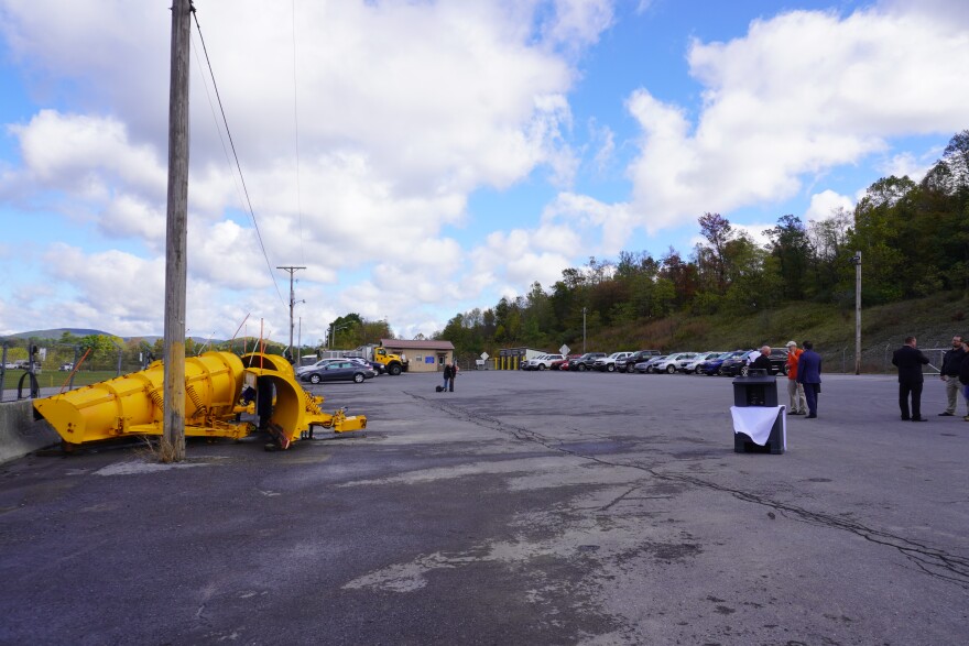 This PennDOT storage location in Bellwood now also serves as a public truck parking location. PennDOT officials invited reporters to see the space Wednesday and learn more about the statewide effort to give truck drivers more places to take a break.