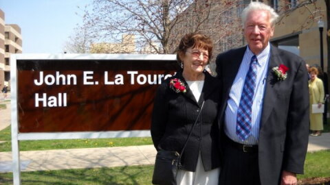 Lili and John La Tourette on a visit to NIU's campus in 2010