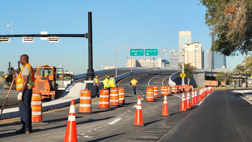 The Hart Expressway overpass ramp to downtown were almost done on the Monday before the Georgia-Florida game, and opened up on Wednesday.