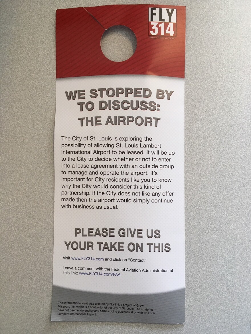 Door hanger for FLY 314 survey 