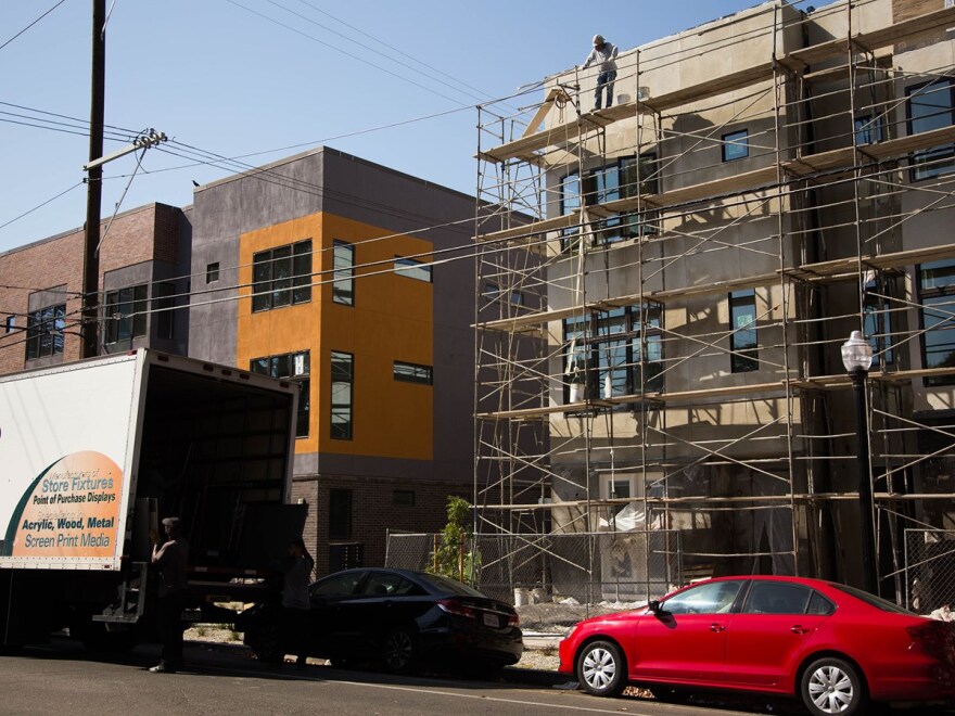 A condo building under construction in Midtown Sacramento.
