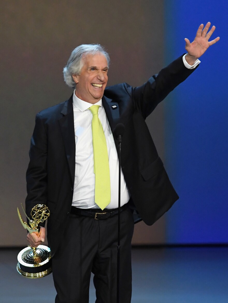 Henry Winkler accepts his first-ever Primetime Emmy award.