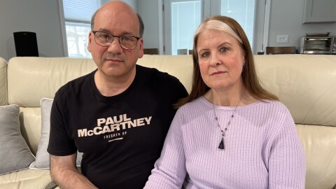 The state is taking Marc and Joan Hendel's house in Bourne for the reconstruction of the Sagamore Bridge. Here, the couple is pictured at home on April 16, 2025.