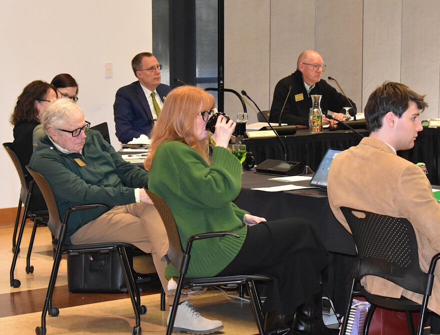 A UO Board of Trustees meeting on March 17, 2026.