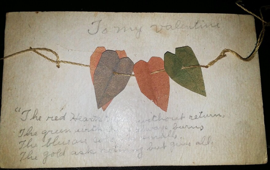 Chrissie Tomlinson treasures a valentine she found among her grandmother's possessions.