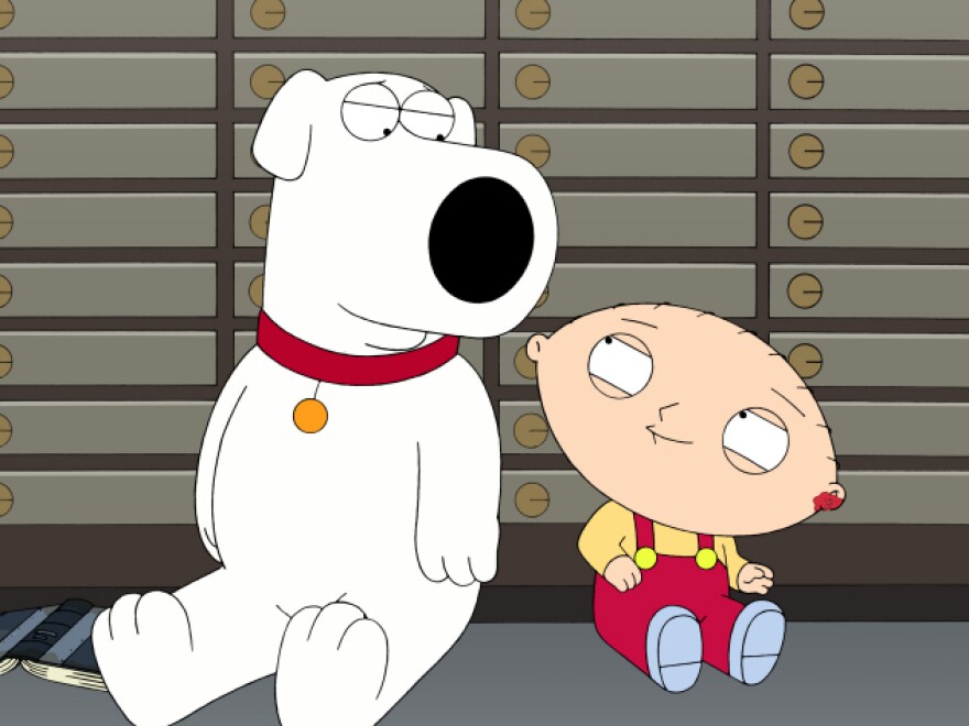 <p>Seth MacFarlane voices several characters on <em>Family Guy</em>, including Brian (left) and Stewie (right) Griffin.</p>