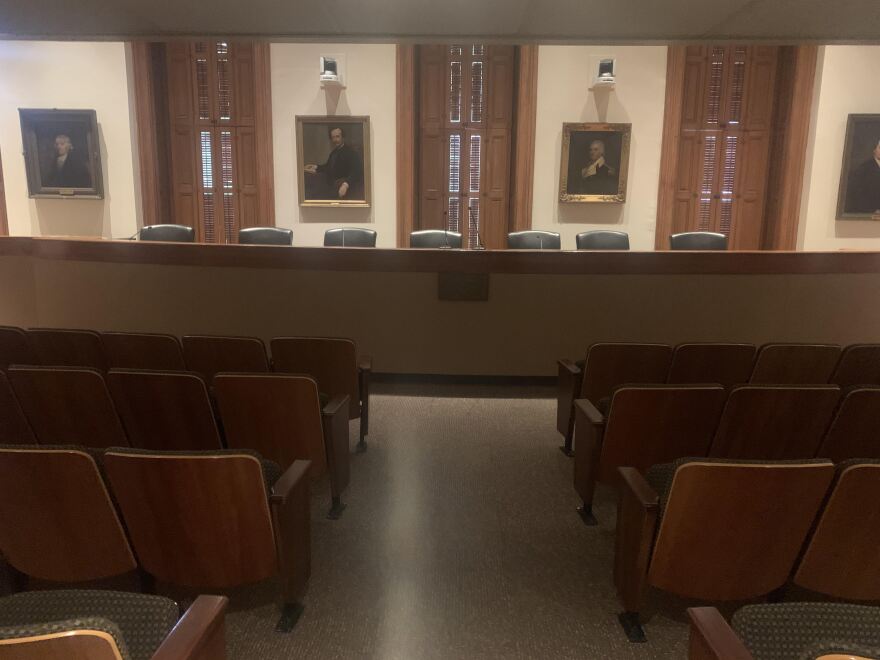 The Baltimore City Board of Estimates meets in this City Hall auditorium in non-pandemic times. On Wednesday morning, the spending board voted to pass Mayor Brandon Scott's first budget plan.