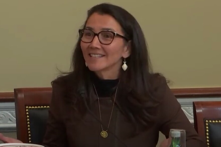 woman in brown sitting on a chair