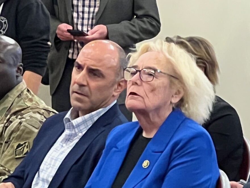 U.S. Representatives Jimmy Panetta (l) and Zoe Lofgren are pushing for the nearly $600 million in federal funding that will ultimately be required to rebuild the Pajaro levee. They also are fighting to permanently change decades-old formulas that favored flood control projects in wealthy communities over those in disadvantaged ones.