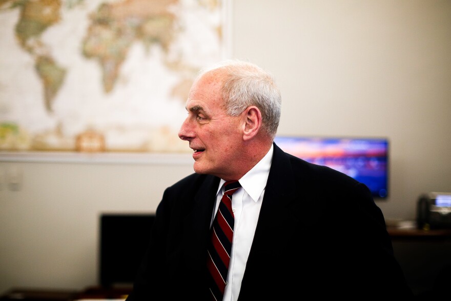 White House Chief of Staff John Kelly in his office in the West Wing.