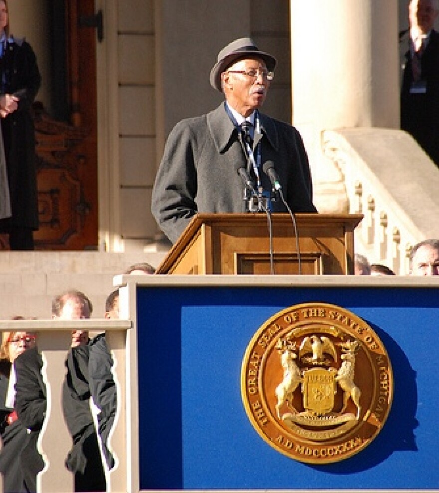 Mayor Dave Bing earlier this year in Lansing as he attends Governor Rick Snyder's inauguration