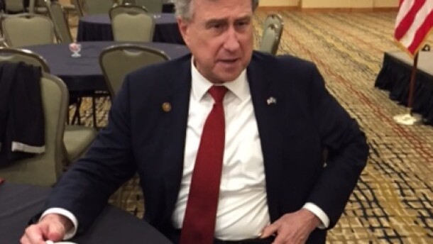 New York State GOP Chair Ed Cox speaks with reporters on Tuesday