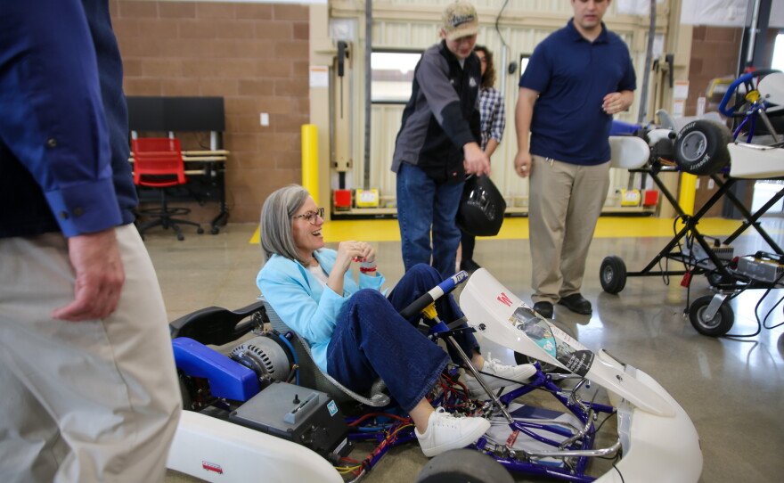 Hobbs takes the electric go-kart for a ride!