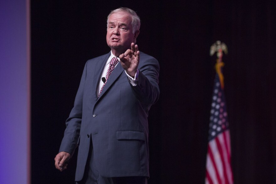 Incumbent Railroad Commissioner Wayne Christian, seen here at the Texas Republican Convention in 2018, will face XX in the general election in November. 