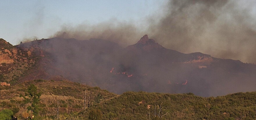 A brushfire burning in Los Angeles CountyThursday evening is putting up smoke visible in the Conejo Valley.