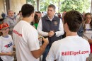 Sen. Bill Eigel, R-Weldon Spring speaks with supporters of his gubernatorial campaign on Thursday, Aug. 17, 2023, at the Missouri State Fair Ham Breakfast in Sedalia, Mo. 