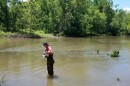 Olivia Reves sampling in-channel at Heron County Park in Vermilion County, Illinois on the North Fork Vermilion River.