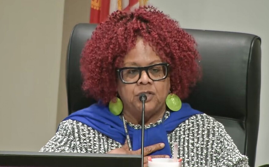 School Board member Vicki-Elaine Felder became emotional as she talked about the need to close Eccleston Elementary School due to under enrollment.