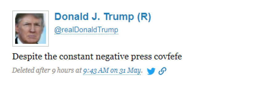 Preserved by the <a href="https://projects.propublica.org/politwoops/">Politwoops</a> website, Trump deleted this tweet after 9 hours.