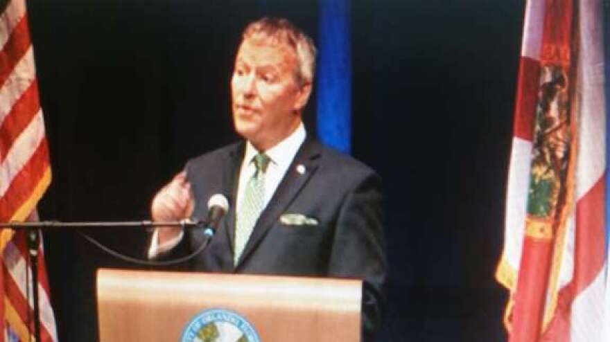 Mayor Buddy Dyer delivering 2015 State of the City speech.