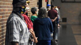 People in line to vote in Indiana.