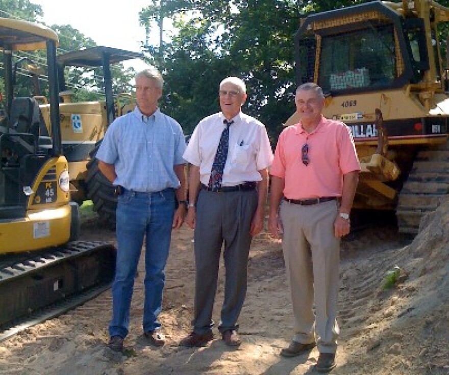 L-R: Tulsa City Councilor Bill Christiansen, County Commissioner Fred Perry, Bixby Mayor Ray Bowen at 111th and South Sheridan intersection.