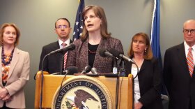 Amy Wales, daughter of Thomas Wales speaks at a news conference on February 21, 2018 in Seattle