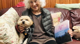 Joan Ackerman and Noki at home in Yellow Springs