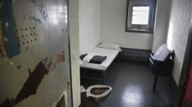 This Jan. 28, 2016 photo shows a solitary confinement cell kat New York's Rikers Island jail. Advocates say the 2017 death of a prisoner illustrates how New York’s prison system fails to ensure the safety of inmates who might hurt themselves if left alone in a cell. New York state (AP Photo/Bebeto Matthews)