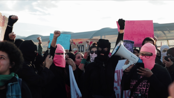 A still from the short film Ternura Radical. The film centers on the women of Cuidad Juárez who use poetry, music, and graphic art to preserve the memory of those lost to femicide.