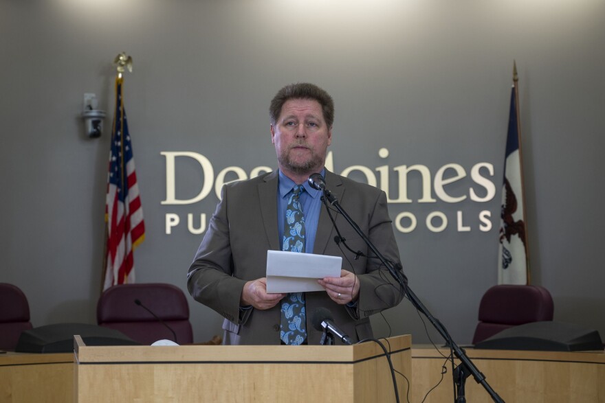 Des Moines Public Schools Superintendent Thomas Ahart has announced he is resigning at the end of the 2021-2022 school year.