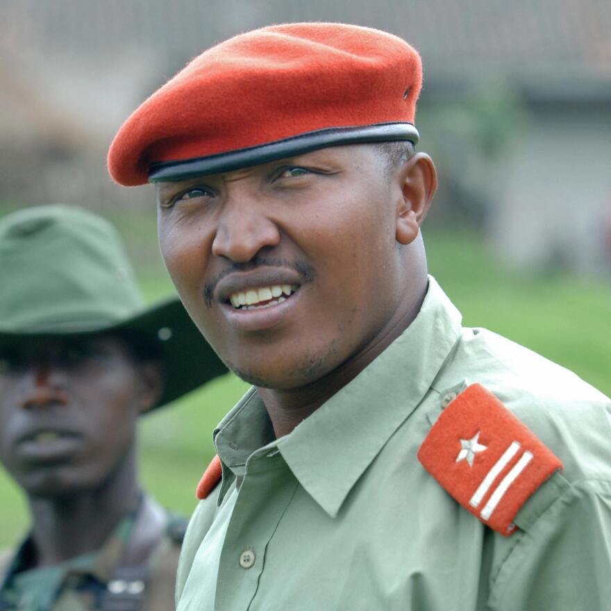 Bosco Ntaganda, seen during his days as a rebel militia leader in 2009, at a mountain base in Kabati in the Democratic Republic of Congo.