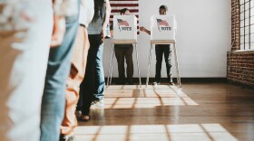 American at a polling booth