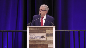  Gov. Mike DeWine addresses the 2022 Ohio School Safety Summit in Columbus on August 2, 2022.
