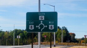 New roundabout at the intersection of Highway 8 and County Highway G