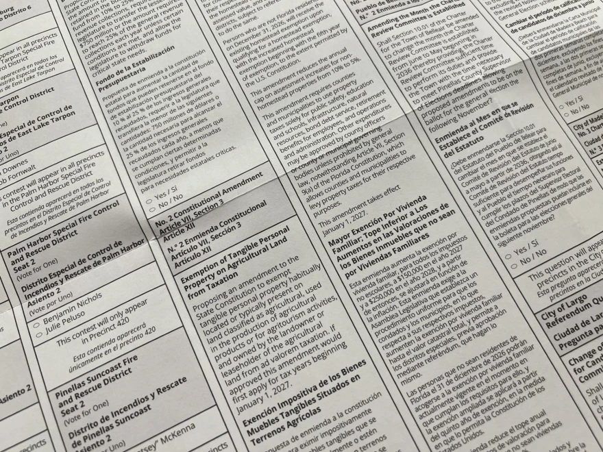 Primer plano de una papeleta electoral
