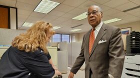 U.S. Rep. Emanuel Cleaver II, D-Kansas City, filing for re-election Tuesday, Feb. 24, 2026, in the 5th Congressional District. The district is at the center of a fight over a gerrymandered map intended to flip the district to Republicans.