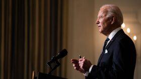 U.S. President Joe Biden speaks about climate change issues in the State Dining Room of the White House in Washington, D.C.  