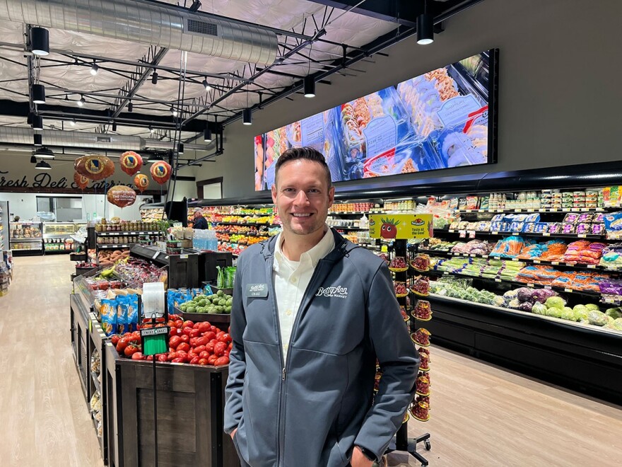 Craig Norrenberns, a fourth-generation Illinois grocer, poses in one of the four independent groceries he owns in southern Illinois. Norrenberns testified before a House committee about the potential impacts SNAP cuts will have on independent grocers. 