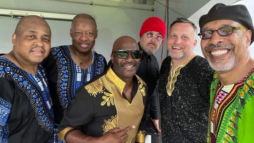 The Black Rock Sextet: (L-R) Clarence "Boonie" Dottery, Eric Hamilton, Alan Sloan, Benjamin Hall, Jon Gewirtz, and Bill Malone