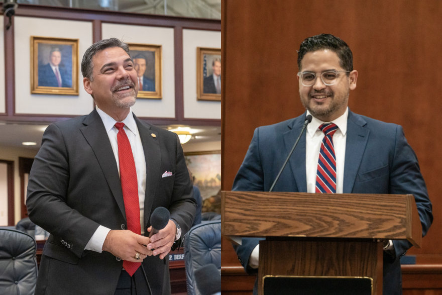 Florida House Republicans Alex Rizo (left) and David Borrero (right) are seeking to replace Bryan Avila from the state Senate.