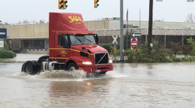 Mosteller Road near I-275 was flooded Tuesday morning.