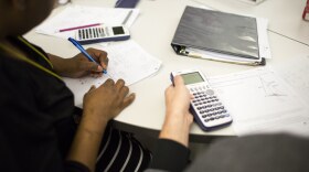  A student in Austin learning high school math in pre-pandemic times.